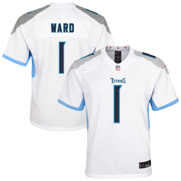 Youth Tennessee Titans Cameron Ward #1 Nike Light Blue White Football Wear Jersey