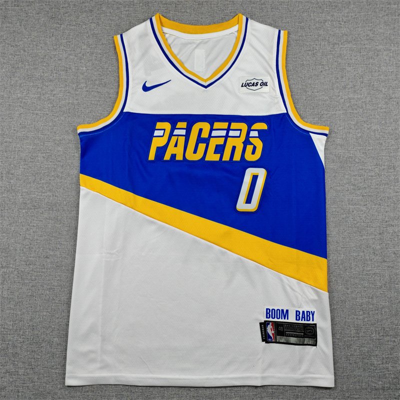 Tyrese Haliburton #0 Yellow White Black Indiana Pacers NBA Stitched Edition Jersey