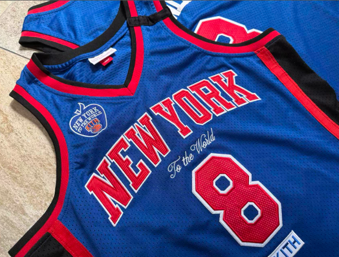 Dense Stitched Kith And Mitchell & Ness Latrell Sprewell Ewing Brunson Jersey - Image 2