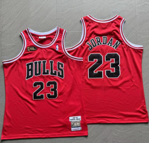 Red 23 Chicago Bulls Michael Jordan Dense Stitched NBA Jersey