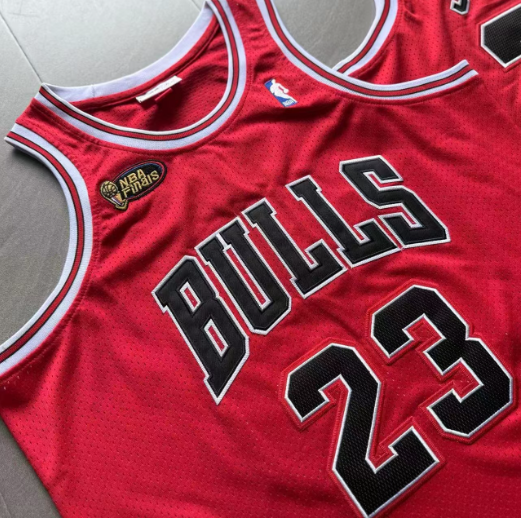Red 23 Chicago Bulls Michael Jordan Dense Stitched NBA Jersey - Image 2