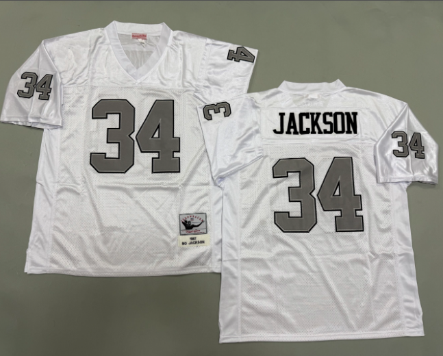 Men Mitchell & Ness NFL Legacy Los Angeles Raiders 1988 Bo Jackson Jersey - Image 2
