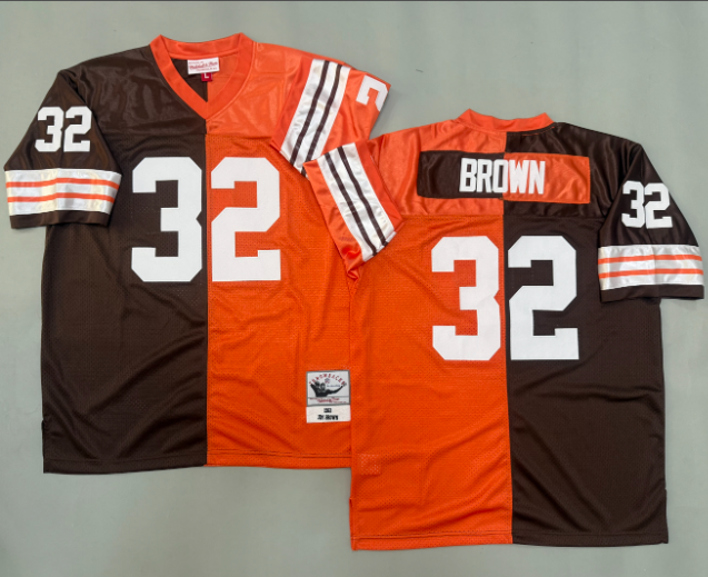 Jim Brown #32 Cleveland Browns Retro NFL Jersey - Image 2