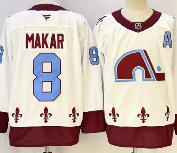 adidas White Colorado Avalanche Makar #8 Landeskog #92 #29 MacKinnon NHL Jersey