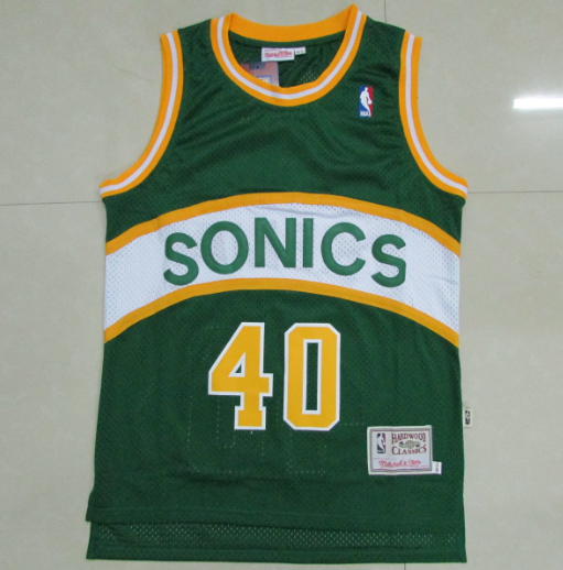 Seattle SuperSonics Classical 40 Kemp Stitched Jersey Mitchell & Ness