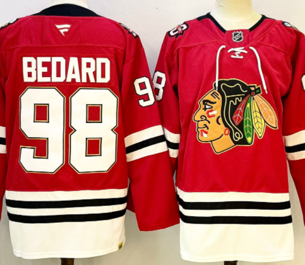 2025-26 Chicago Blackhawks Ice Hockey Jersey Men Polyester White Red Black
