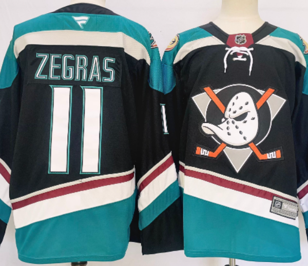 Anaheim Ducks #9 Paul Kariya #8 Selanne #11 Zaglas #20 Kreider Black Hockey Jersey