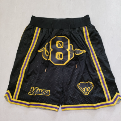 Los Angeles Kobe Bryant #8 #24 Black Mamba Shorts