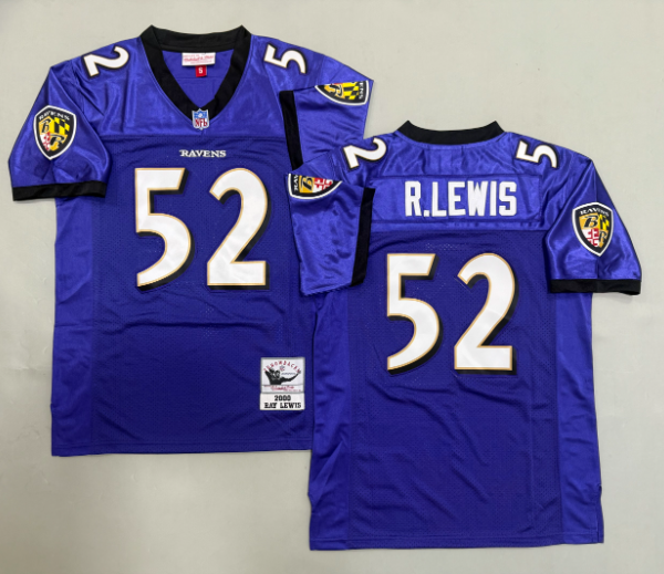 Vintage Baltimore Ravens Ray Lewis #52 Purple Football Wear