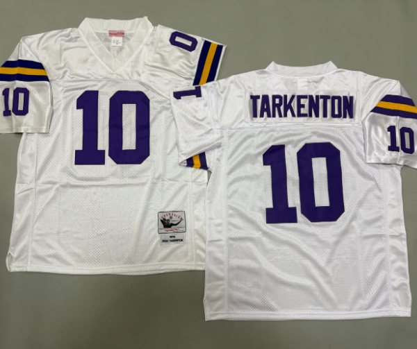 Men Minnesota Vikings Fran Tarkenton White Purple Retired Player Football Jersey