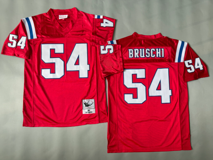 Classic Tedy Bruschi #54 New England Patriots White Red Navy Football Jersey
