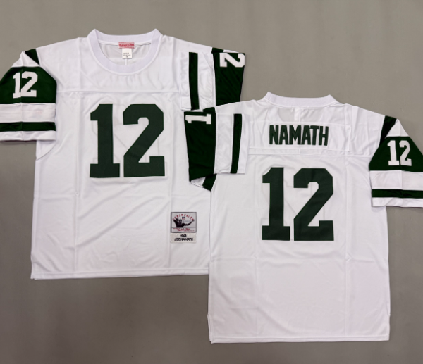 Joe Namath #12 New York Jets White Green American Football Wear