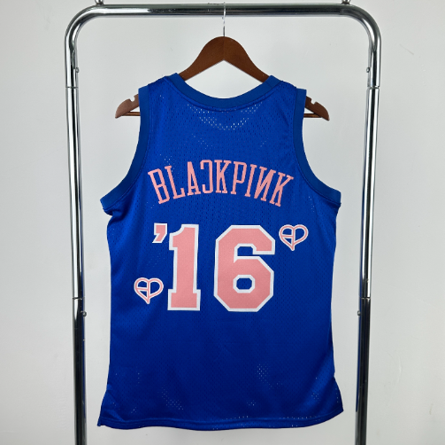 Men's New York Knicks Mitchell & Ness x BLACKPINK Blue Jersey - Image 2