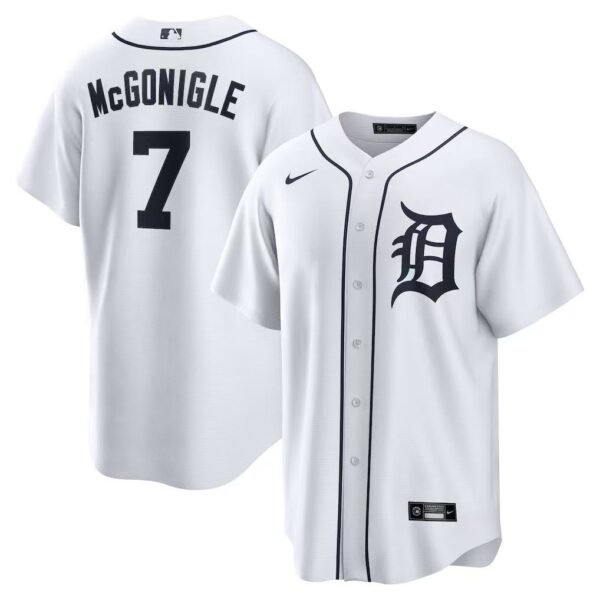 Detroit Embroidered #7 McGONIGLE Breathable American Baseball Jerseys