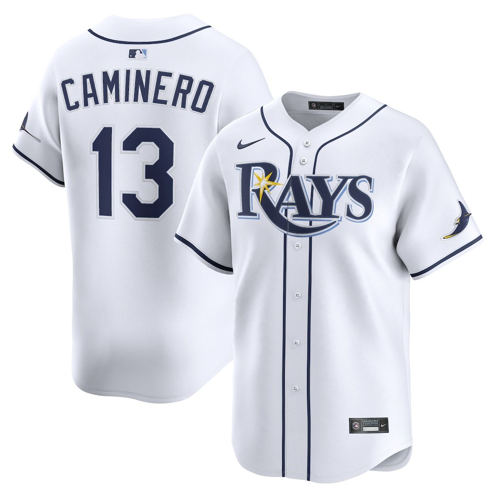 Tampa Bay #13 Caminero Navy MLB Jersey Nike - Image 2