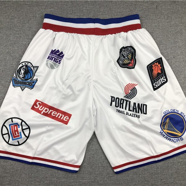White Black Supreme Nike NBA Authentic Teams Shorts