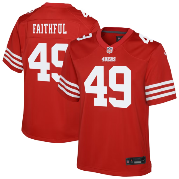 Nike The Faithful Scarlet #49 San Francisco 49ers Team Game Jersey