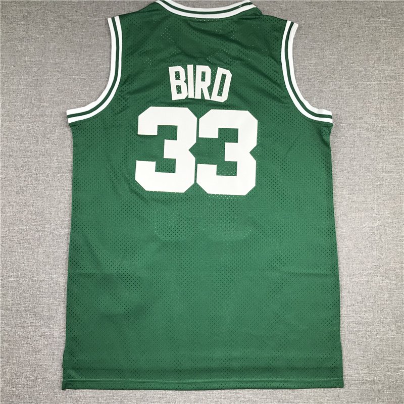 Mitchell & Ness Boston Celtics #33 Bird White Green Basketball Stitched Jerseys - Image 2