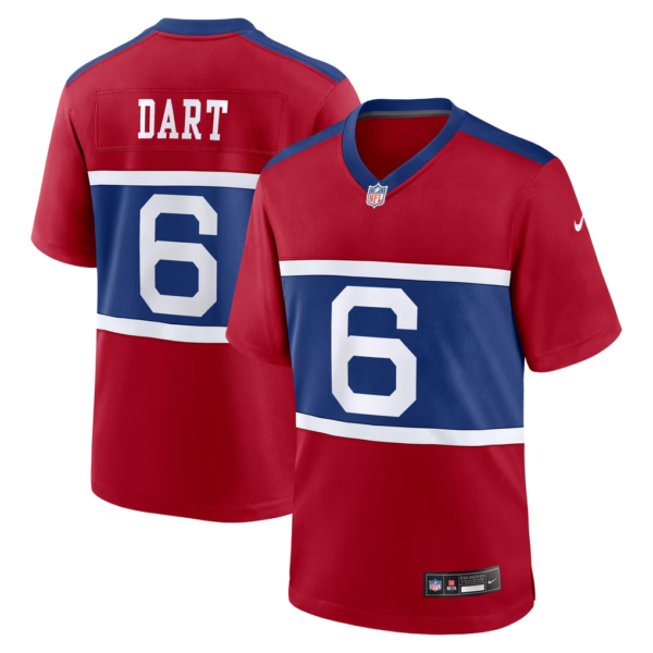 Nike Jaxson Dart New York Giants Team Vapor F.U.S.E. Stitched Limited Jersey
