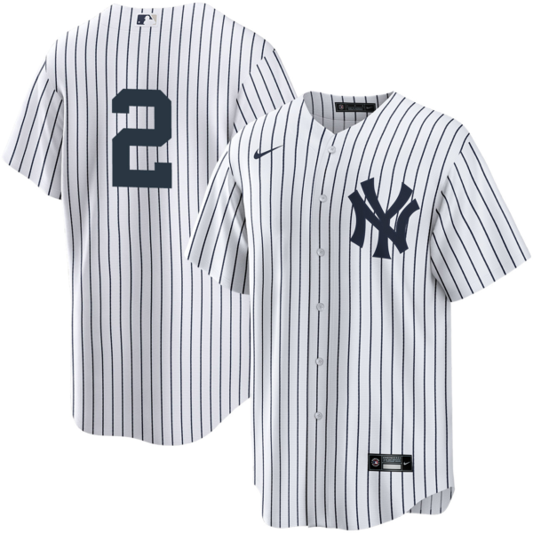 Derek Jeter 2 New York Yankees White Navy Gray Baseball Jersey