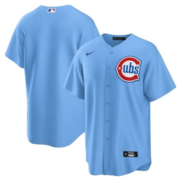 Stitched Men Chicago Cubs Sky Blue #2 #4 #7 #23 #27 Baseball Shirts Nike