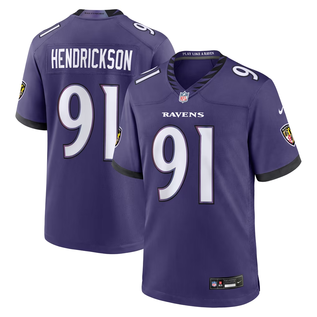 B.Ravens Jackson Lane Henry Hendrickson Flowers Stitched American Football Jerseys Nike - Image 10