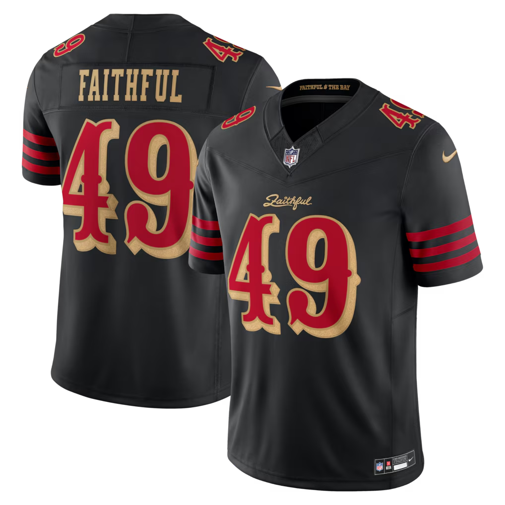Men's San Francisco 49ers Warner Rice Lott Purdy Nike Black Rivalries Collection Stitched Limited Jersey - Image 9