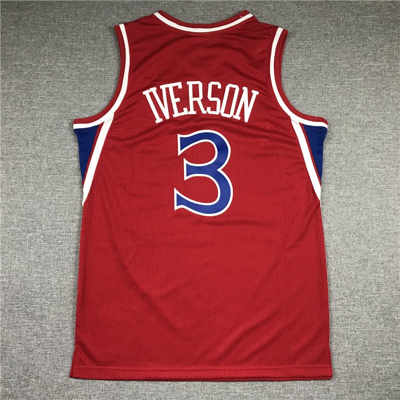 Mitchell & Ness Allen Iverson #3 Philadelphia 76ers Retro Basketball Jerseys - Image 2