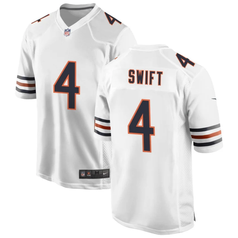 Chicago Bears Nike D'Andre Swift Navy Orange White Stitched NFL Jersey - Image 3