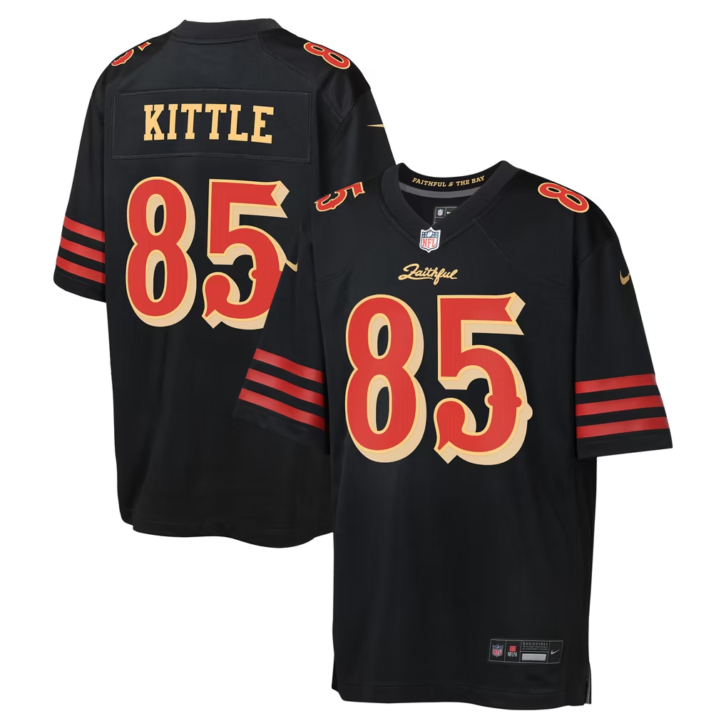 Youth Nike Embroidery George Kittle San Francisco 49ers Jersey - Image 2