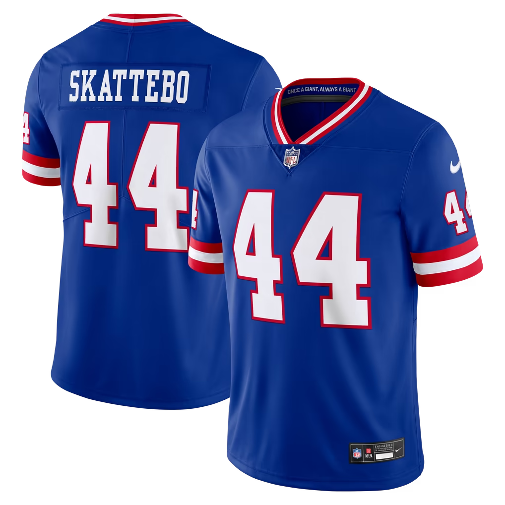 New York Giants Cam Skattebo #44 White Navy Red NFL Jersey Nike - Image 2