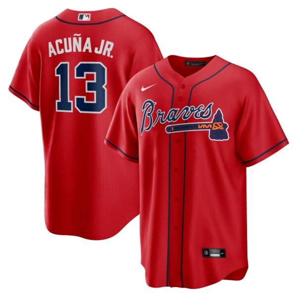 Nike Ronald Acuña Jr. #13 Atlanta Braves Stitched Men Baseball Shirt