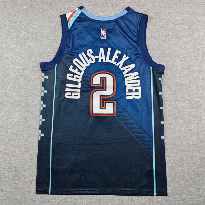 Shai Gilgeous-Alexander Oklahoma City Embroidery Nike Thunder NBA Jersey - Image 2