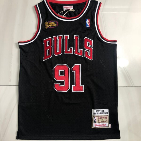 Dense Embroidery #91 Dennis Rodman Chicago Bulls NBA Finals Jerseys Mitchell & Ness