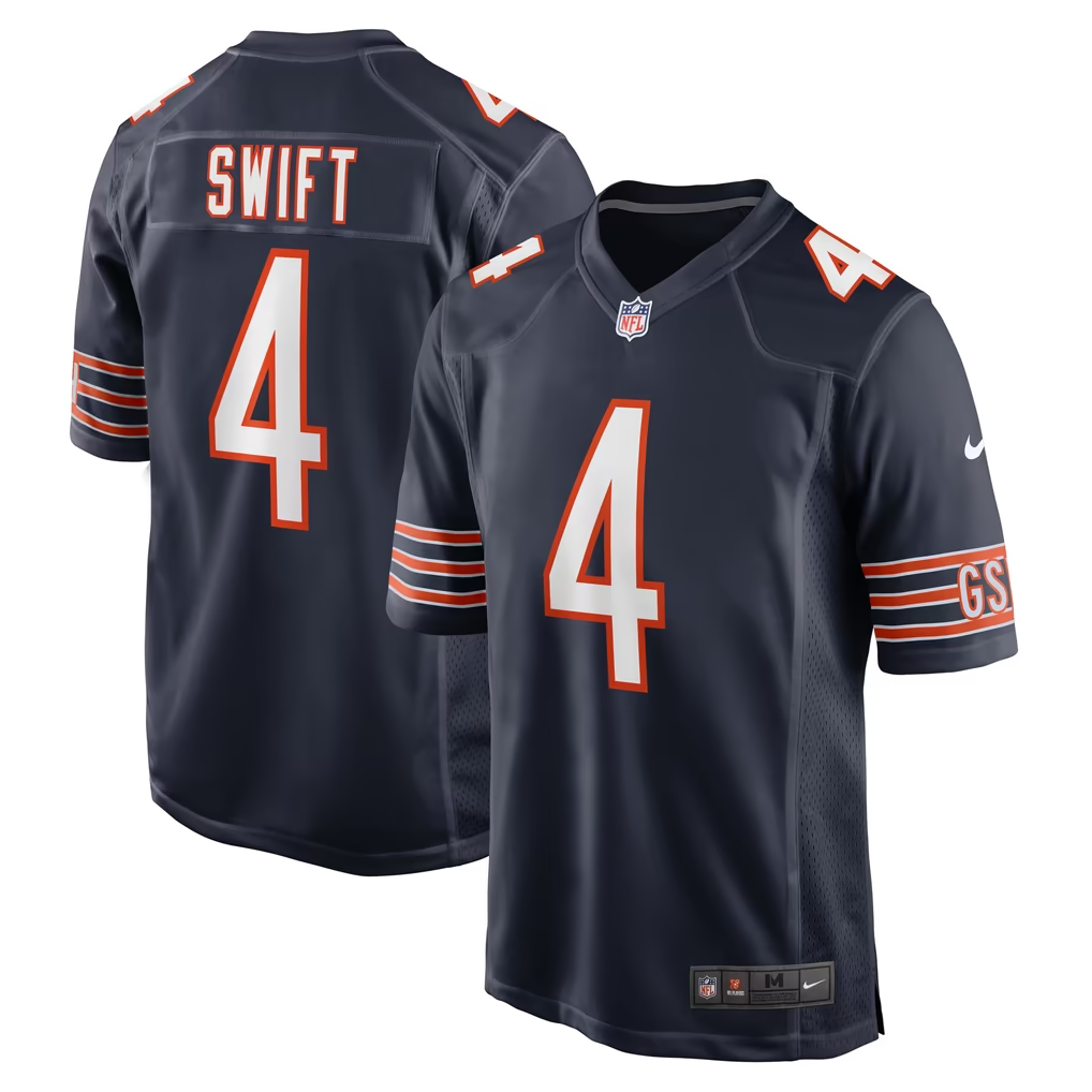 Chicago Bears Nike D'Andre Swift Navy Orange White Stitched NFL Jersey