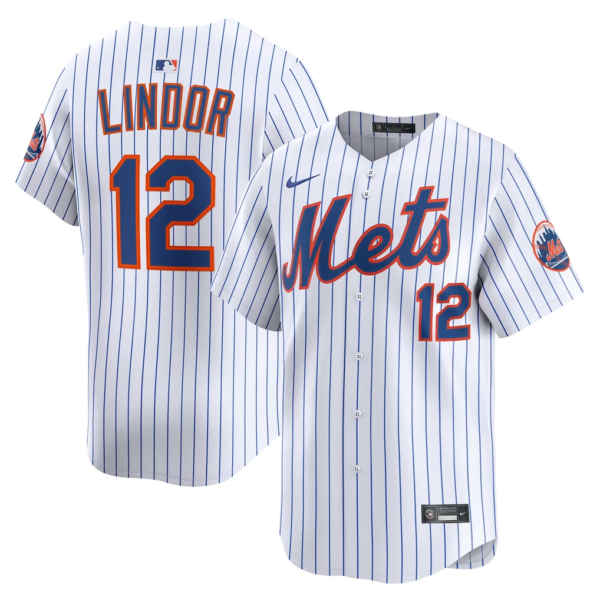 New York Mets Francisco Lindor #12 Nike White Home Replica MLB Shirt