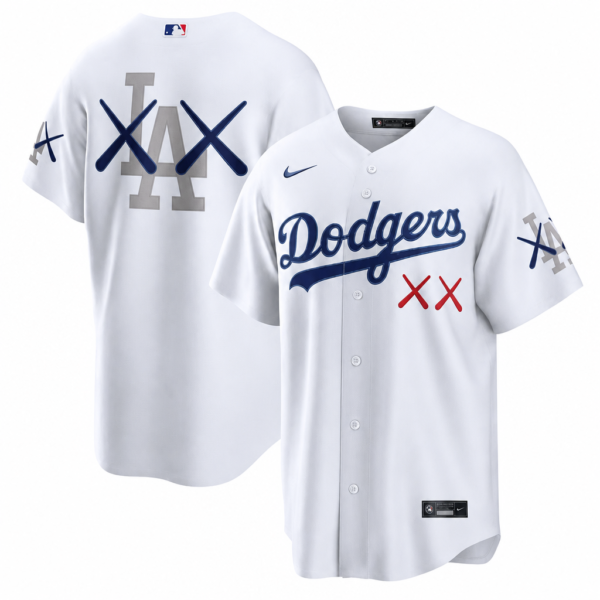 KAWS Mens Nike MLB Stadium Jersey Los Angeles Dodgers Baseball Jersey
