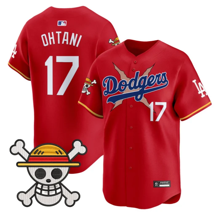 Shohei Ohtani Gold Red Jersey #17 Los Angeles Dodgers Special Edition - Image 2